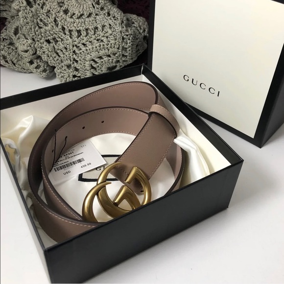 Gucci Dusty Pink leather Belt Gold buckle size 90 - Picture 4 of 5